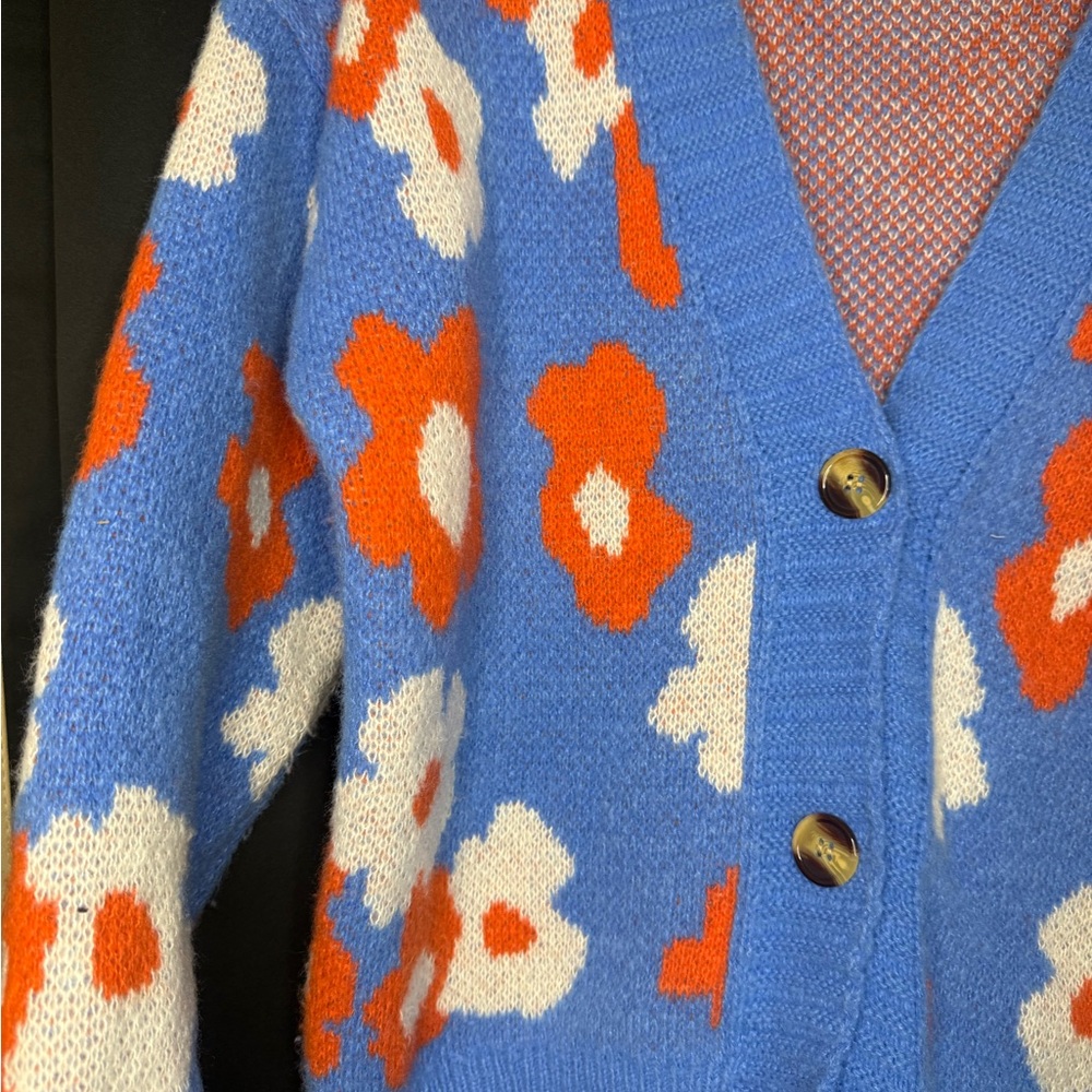 Jess Pickens Blue and Orange Floral Cardigan - Picture 3 of 5